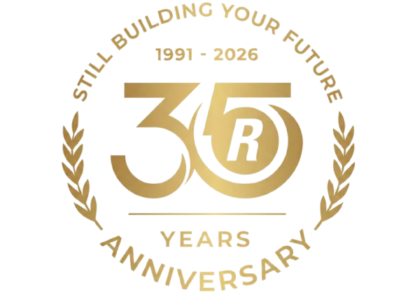 Ruden Homes 35 year anniversary logo